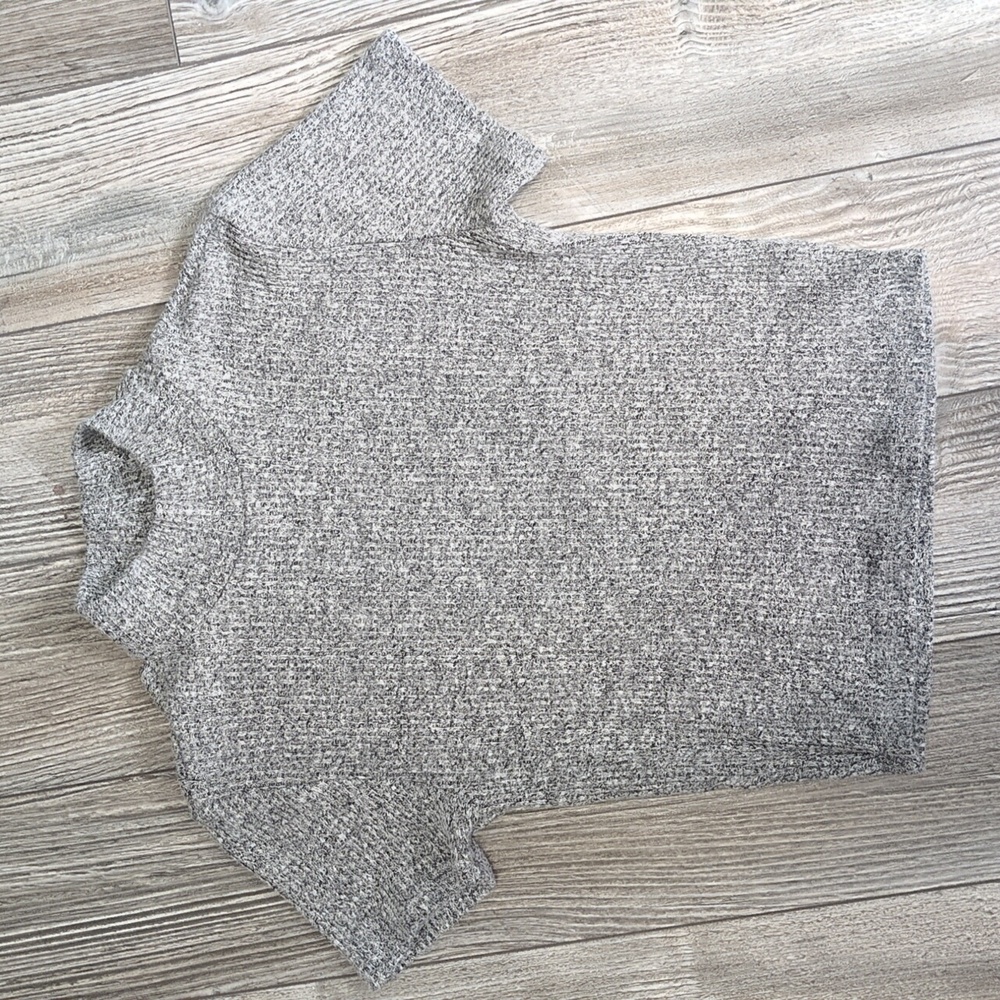 5/$25 Garage Heathered Grey Mock Neck Open Back Top S